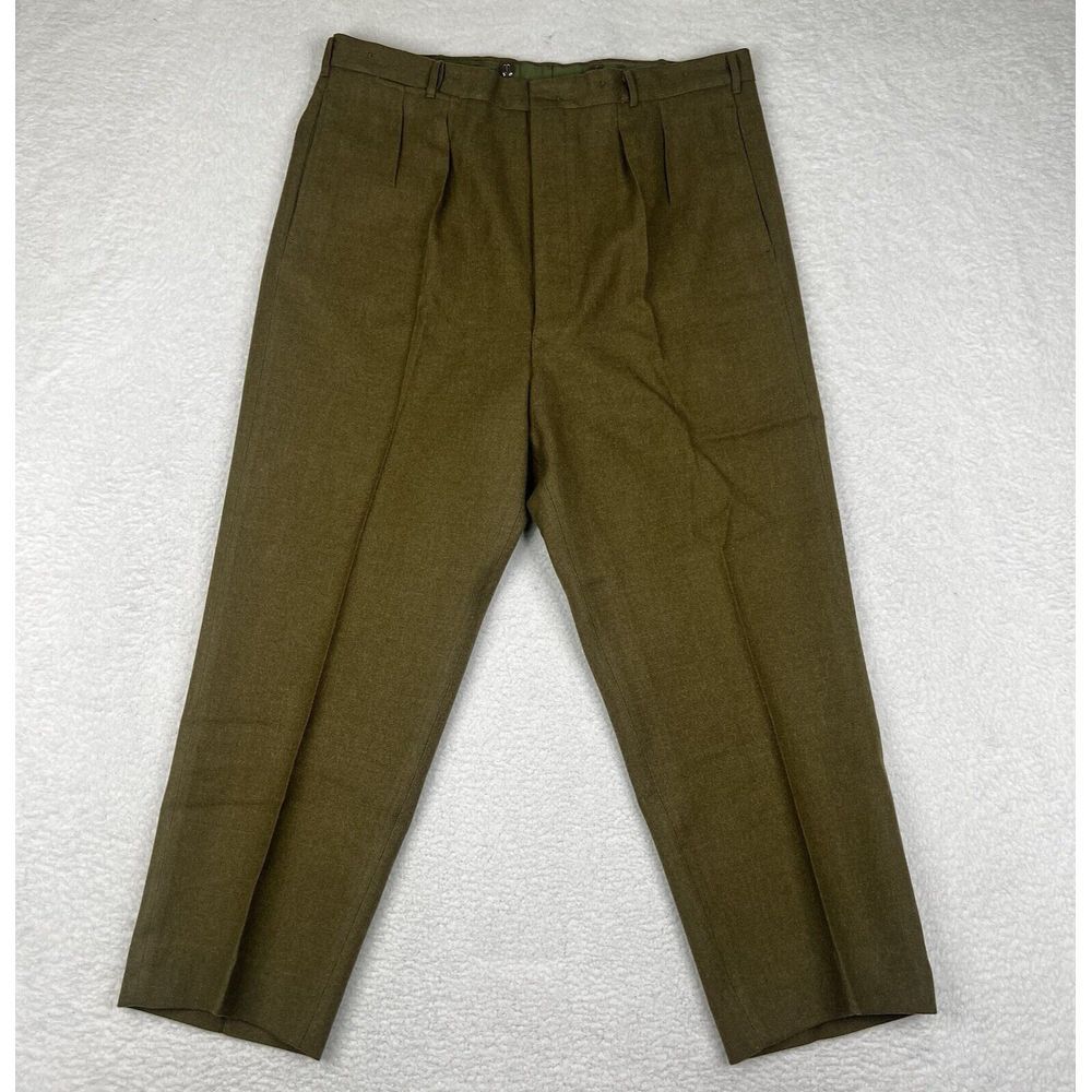 Vintage Military Pants Mens 39x27.5 Green Wool 1968 Trousers Australia Army‎